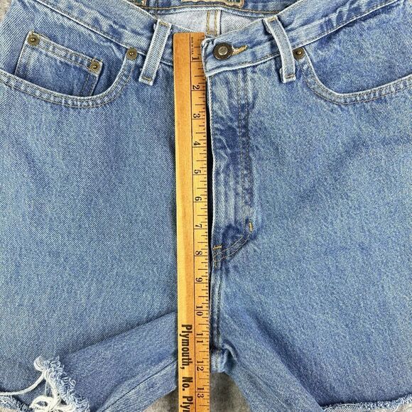 Vintage Express Cut Off Mom Jean Shorts Women 11/12 Blue Medium Wash Made In USA - Picture 6 of 12